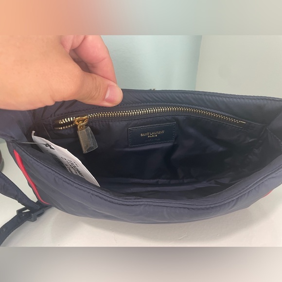 Saint Laurent NEW YSL with tags Navy Blue and Red Econyl Nylon Le 5 A 7 Hobo - Picture 9 of 14